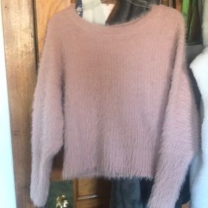 Small fuzzy pink sweater